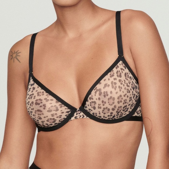 CUUP plunge bra leopard animal print size 38C - Picture 2 of 5